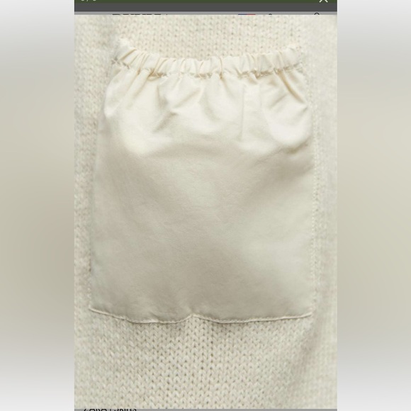 ZARA NEW WOMAN HIGH-WAIST LONG KNIT PATCHWORK SKIRT ECRU - Picture 2 of 7